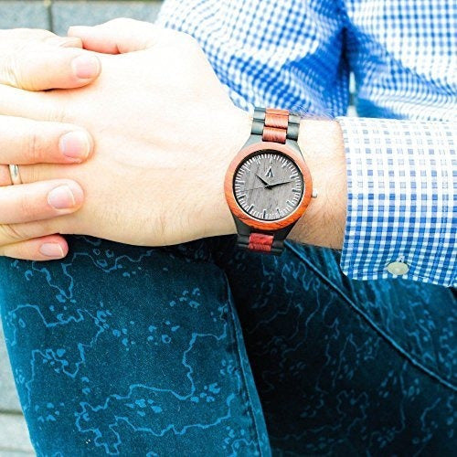 Reloj Treehut Redwood Hombre Redwood Madera Negro Acero