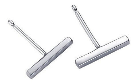 Minimalista Bar Pendientes Espárragos Plata de Ley