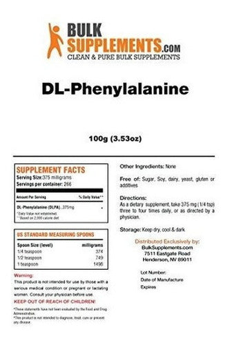 Fenilalanina pura en polvo (100 Gramos)