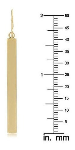 Aretes Colgantes De Barra De Oro Amarillo De 14 K