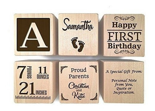 1er Regalo De Cumpleaños - Bloque Personalizado Para El Bebé