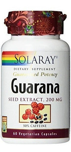 Suplemento De Extracto De Semilla De Guaraná Solaray, 200