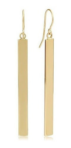 Aretes Colgantes De Barra De Oro Amarillo De 14 K