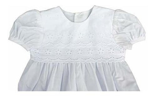 Vestido De Bautizo 100% Algodón Vestido De Bautizo Con Borde