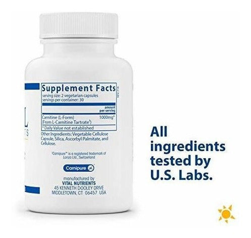 Vital Nutrients - Carnitine 500 Mg - Cardiovascular And Fat