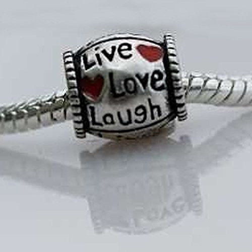 dije De Diseño De Plata Antigua Live Love Laugh