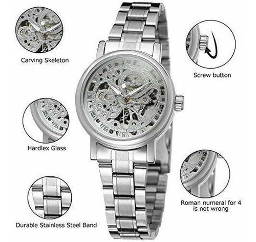 Reloj De Pulsera Para Mujer Color Plateado