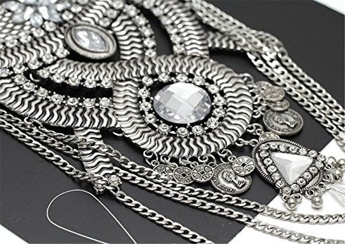 Lanue Mujeres Tribal Étnico Boho Beads Coin Borlas Collares