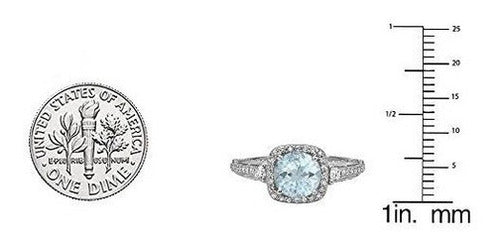 Anillo De Compromiso De Halo De Oro Blanco De 14k