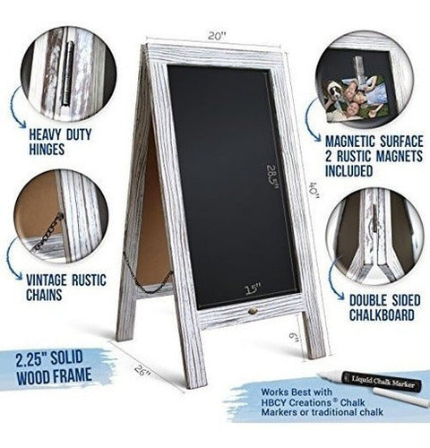 Pizarra de lujo con marco en A Rústico Magnético