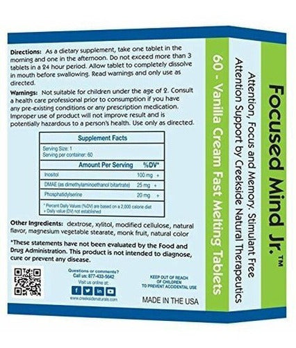 Focused Mind Jr. (ez Melts) Enfoque Y Memoria Para Niños