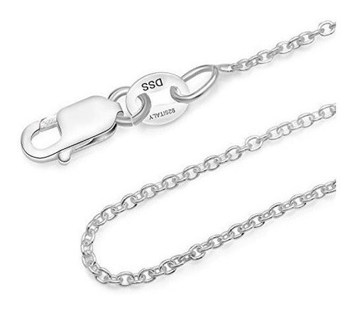 Plata De Ley 925 .8mm Cadena De Cable Cierre De Pinza