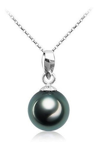 Collar Colgante De Perlas Negras