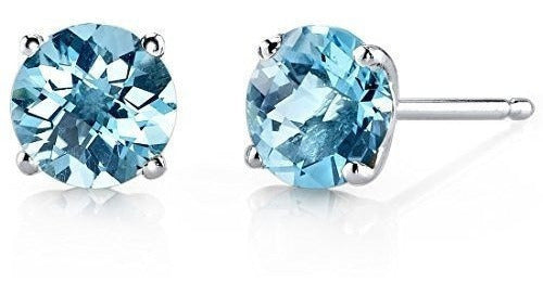 14 Quilates De Oro Blanco aretes