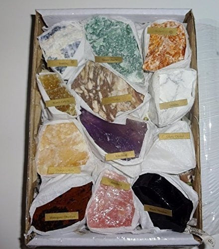 Juego de 12 gemas de cristal curativo de primera calidad