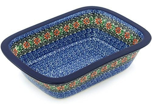 Bandeja de Cerámica Polaca Rectangular De 10