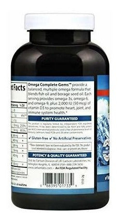 Carlson Omega Complete, Omega-3-6-9, Mezcla Omega Completa,