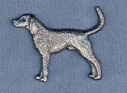 Alfiler de peltre Coonhound negro y fuego
