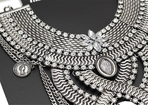 Lanue Mujeres Tribal Étnico Boho Beads Coin Borlas Collares