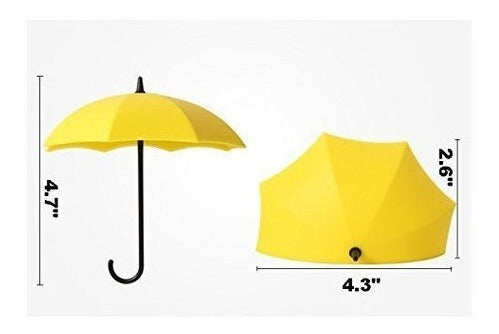 6 soportes para llaves con forma de sombrilla para la pared