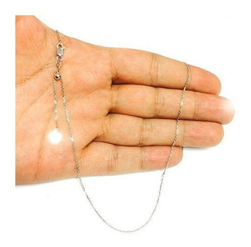 Collar de cadena de eslabones de oro blanco de 10 K