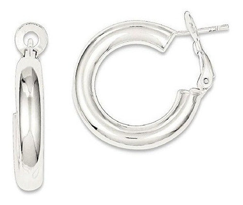 Plata De Ley 925 Pendientes De Aro Con Aretes En Forma De