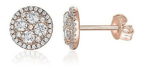 zarcillos 14k Chapado En Oro Redondo