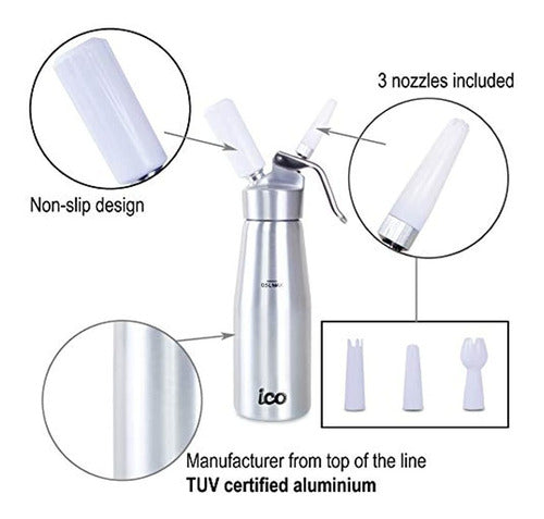 batidor de crema profesional de aluminio