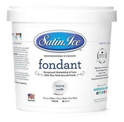 Fondant De Vainilla De Hielo Satinado, Blanco, 2 Libras