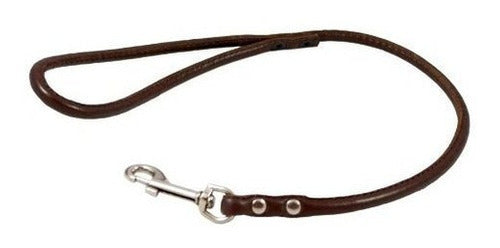 Correa Corta Para Perro De Cuero Enrollado Genuino Redondo