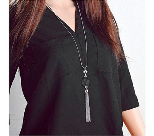 Collar de cadena colgante cristal transparente para mujer