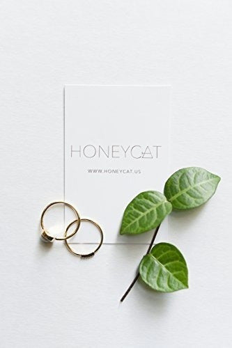 Honeycat Mini Anillo De Fila De Cristal En Una Placa De Oro