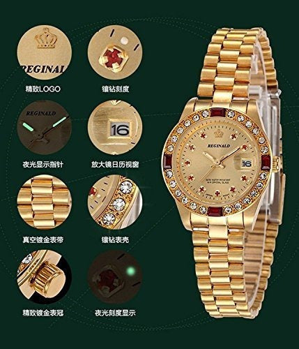 Relojes Unisex De Lujo Diamantes De Oro Relojes Cuarzo