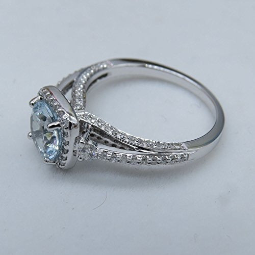 Anillo De Compromiso De Halo De Oro Blanco De 14k