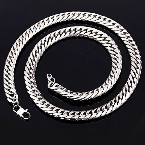 U7 Hombres Hip Hop Chunky Cadena De Acero Inoxidable / negro