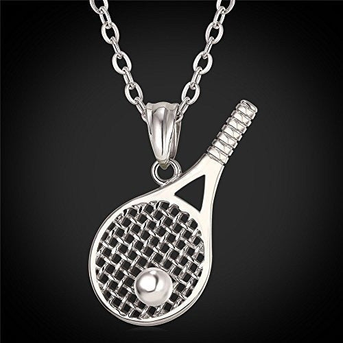 U7 Collar De Cohete De Tenis Cadena De Acero Inoxidable Y