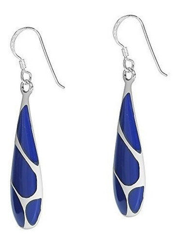 Pendientes Colgantes De Plata Esterlina Con Lapislázuli