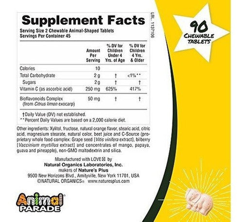 Suplemento De La Vitamina C Para Niños