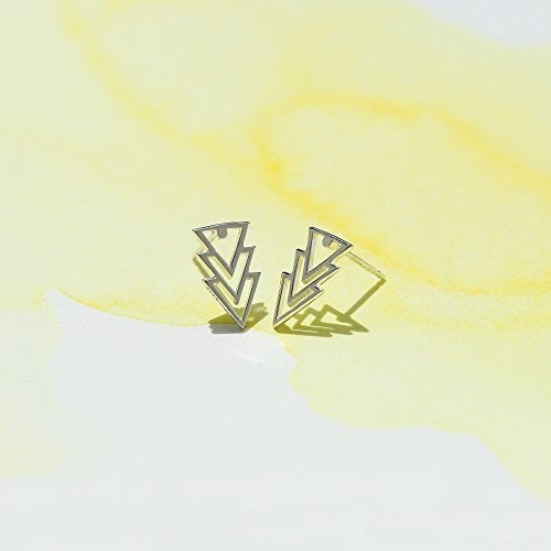 Boma Jewelry Pendientes Geométricos De Triángulo De Plata