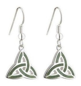 Pendientes De Gota Con Nudo De Trinidad Connemara De Plata