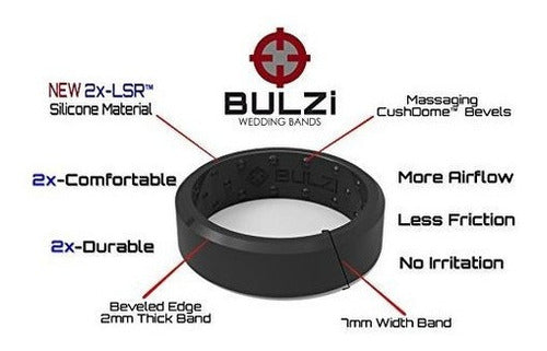 Bulzi - Anillo De Boda De Silicona De Ajuste Cómodo