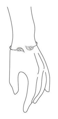 pulsera Ala de ángel de plata esterlina Pluma