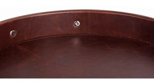 Bandeja Para Servir Con Asas Redonda De Cuero De La Sra.