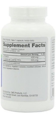 L-lisina-suplemento Nutricional 120 Unidades