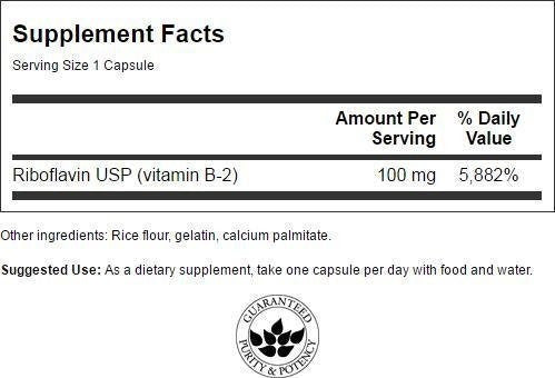 Swanson Vitamina B-2 riboflavina 100 Miligramos 100