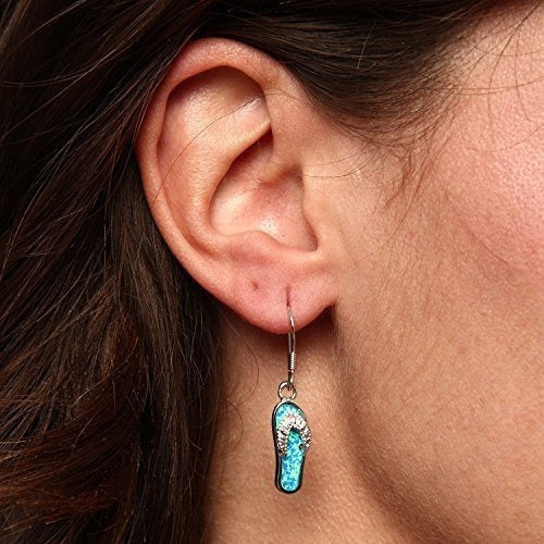 Pendientes Flip-flop De Ópalo Azul