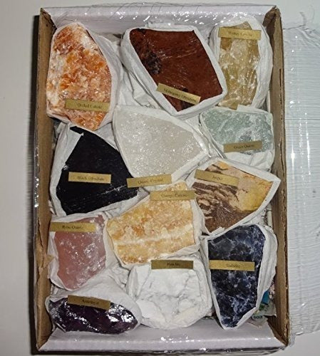 Juego de 12 gemas de cristal curativo de primera calidad