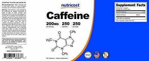 Píldoras De Cafeína 200 Mg Por Porción (250