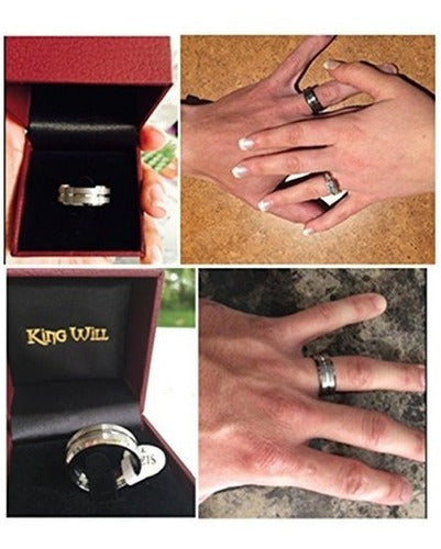 Anillo Clásico 8 Mm De Alto Polaco acabado Mate