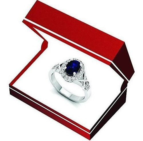 Anillo De Compromiso De Halo Nupcial Con Diamantes De Talla